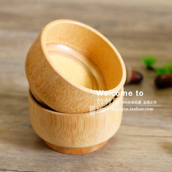 竹碗儿童餐具 天然大号 无漆竹木碗 木碗套装 环保  中式 汤碗
