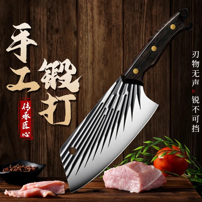 锻打菜刀家用省力切菜刀具厨房免磨钢切片刀厨师专用杀鱼刀切肉刀