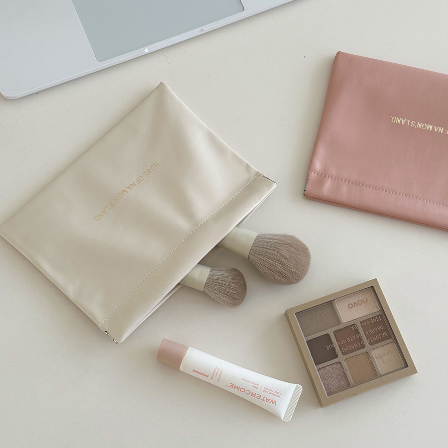 弹片收纳包自动闭合化妆包大容量便携化妆品口红杂物收纳袋多功能