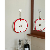 可爱苹果造型手巾挂饰毛绒创意珊瑚绒卫生间擦手巾浴室厨房加厚