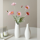 饰摆件摆设器皿 白色陶瓷花瓶花器北欧现代创意家居客厅干花插花装