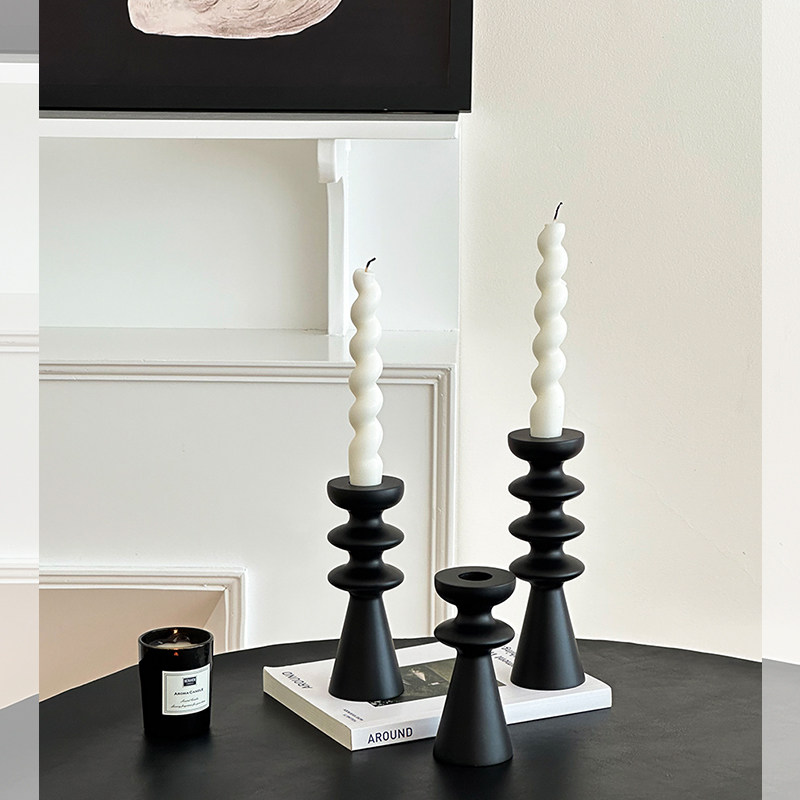 中古风烛台高级感摆件木质蜡烛台座法式复古茶几桌面装饰摆件纯色,家居饰品,烛台,淘宝优惠券,粉丝福利购,淘宝优惠卷