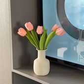 郁金香仿真花假花摆设客厅桌面玄关电视柜装 饰摆件房间改造小物件