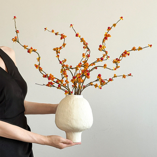 复古艺术陶瓷花瓶轻奢高级感客厅水培插花陶罐仿古侘寂风装饰摆件