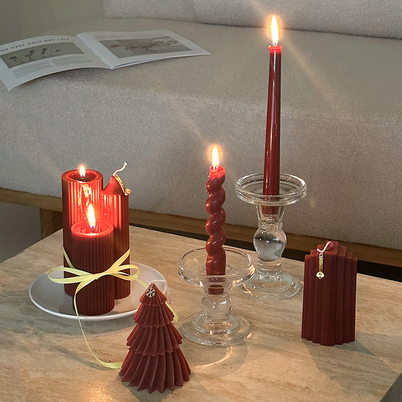 复古红色长杆香薰蜡烛新年家用结婚婚礼烛光晚餐烛台摆件过年装饰,家居饰品,装饰摆件,淘宝优惠券,粉丝福利购,淘宝优惠卷