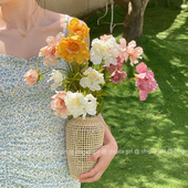 ins复古仿真花车轮菊花艺拍照道具客厅卧室装 饰摆件假花束逼真