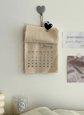 ins新款2026日历韩系拍照道具墙面装饰挂历帆布氛围感马年文艺