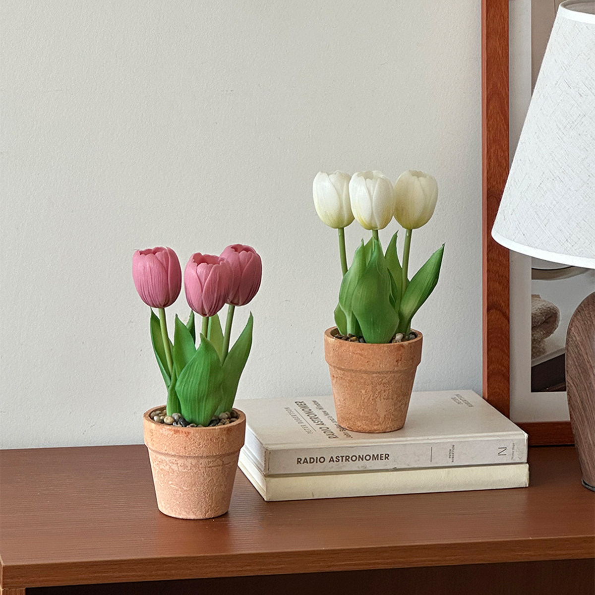 郁金香小盆栽仿真花家居装饰摆件ins咖啡店氛围艺术绿植拍照道具