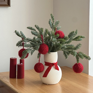 花瓶仿真绿植新年圣诞节客厅玄关餐桌桌面摆件家居装 饰节日礼物