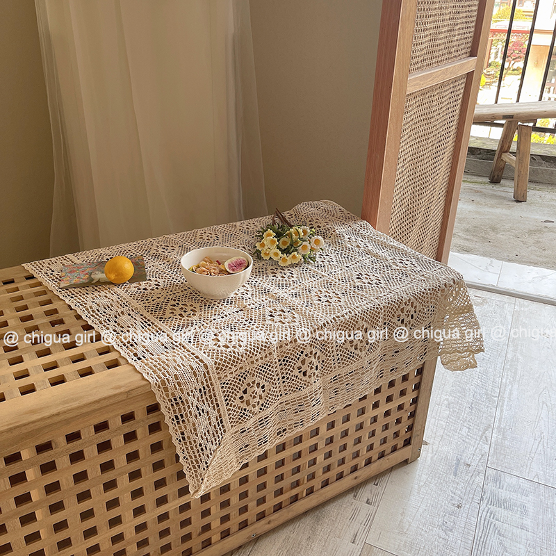 ins风纯棉桌布餐垫道具拍摄纯色