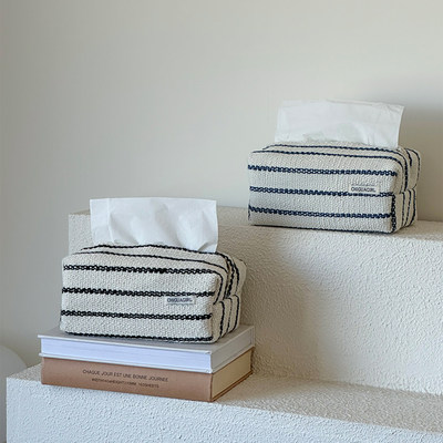 ins风高级感布艺纸巾盒家用客厅高档简约抽纸盒桌面餐巾纸盒家用