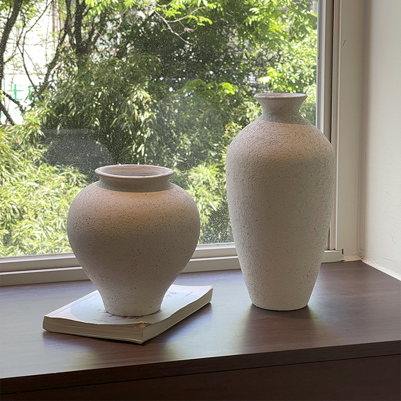 轻奢高级感陶瓷花瓶摆件客厅插花陶罐仿真花假花插花花瓶中古花器