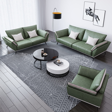 Диван 轻奢科技布艺沙发三人位一字型直排客厅北欧简约现代风小户型组合