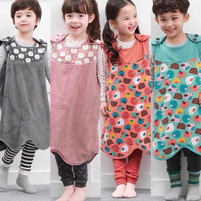 现货折扣韩国进口童装秋冬宝宝背心裙可爱动物印花背睡袍连体睡衣