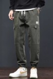 男士裤子休闲裤春秋2023百搭工装裤潮牌春季新款男潮流M1012-P45，男装休闲裤，星座509