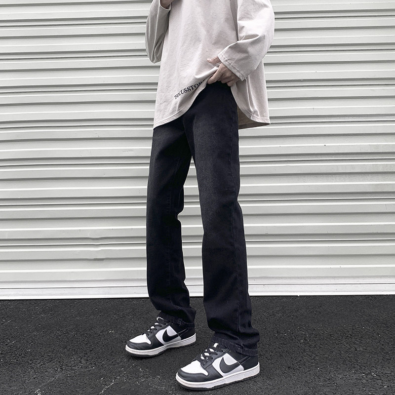 美式高街黄泥牛仔裤男女潮牌直筒弹力休闲长裤子YZ87-P50/加绒P58,男装牛仔裤,星座509