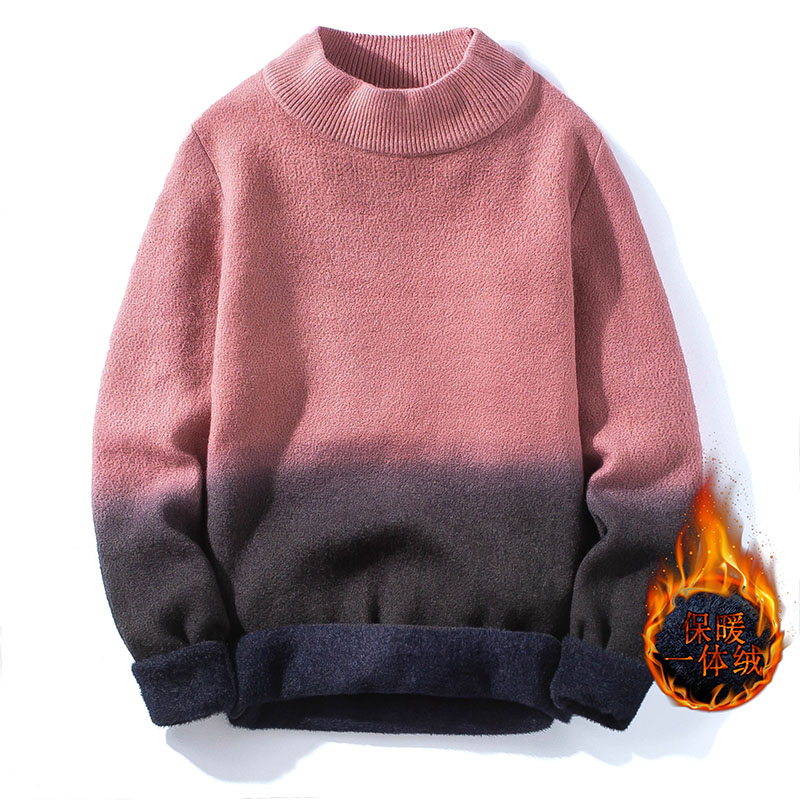 加绒加厚一体绒毛衣男士冬季厚款毛衫宽松内搭保暖衣服TY2393-P55图片