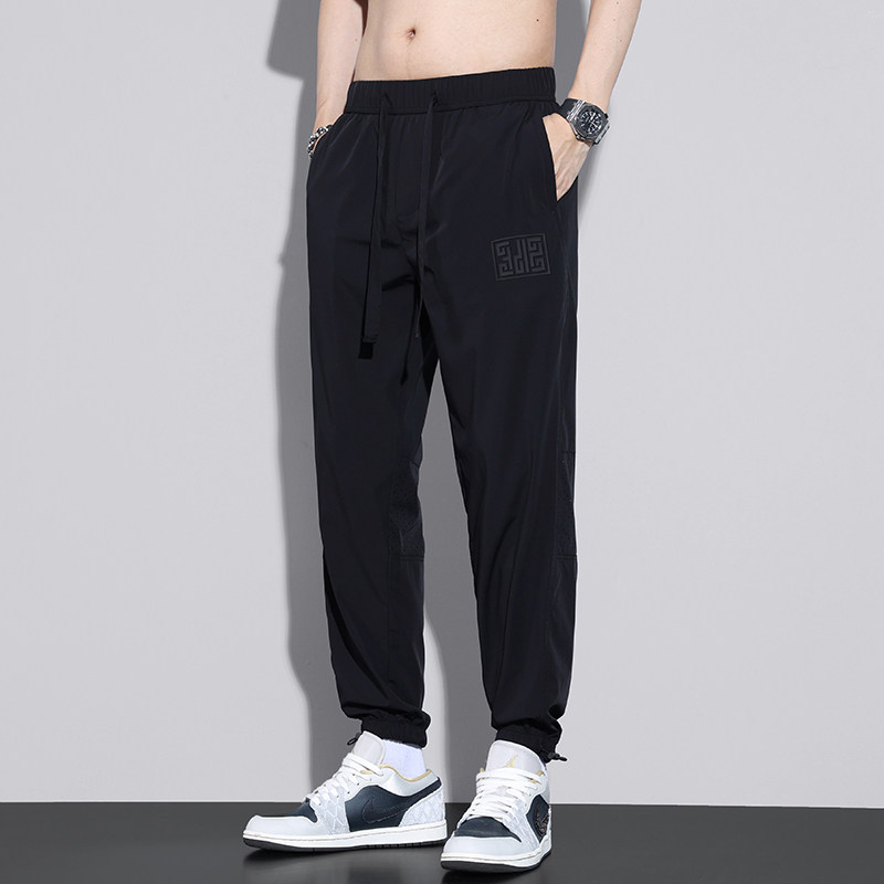高质量束脚运动裤男士休闲宽松网眼裤子夏季冰丝速干裤Z8865-P50,女装休闲裤,星座509