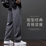 2024新款休闲裤男秋季潮牌百搭宽松垂感阔腿长裤子Z2346-P45，男装休闲裤，星座509