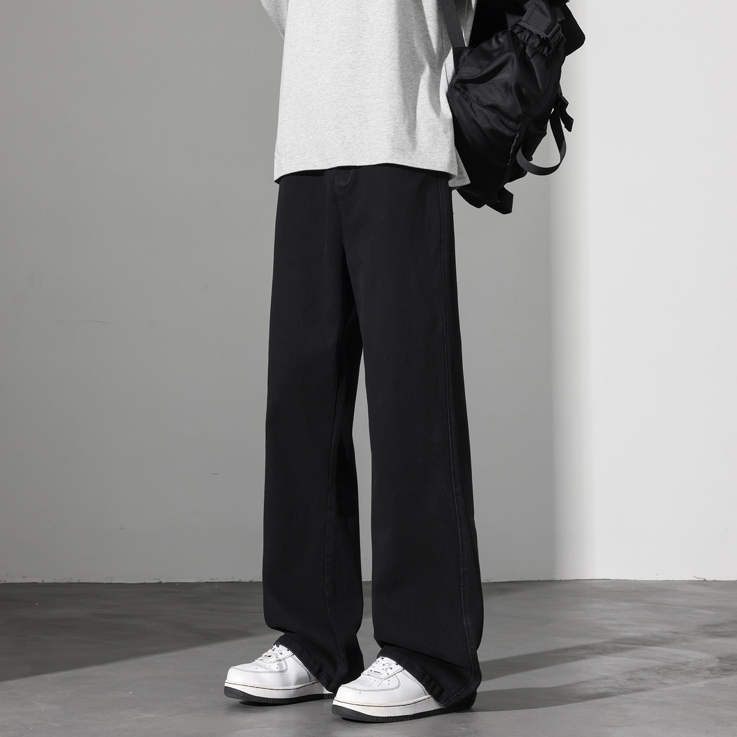 美式微喇复古牛仔裤男春季2026新款长裤宽松直筒阔腿裤J8065-P45，男装牛仔裤，星座509