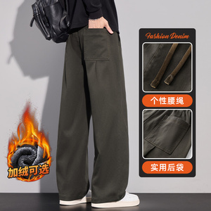 休闲裤男士秋冬季潮牌宽松直筒运动美式阔腿裤Z2616-P50/加绒P58图片