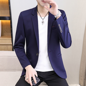 纯色休闲西装男韩版潮修身小西服青年2021春秋外套上衣S2116图片