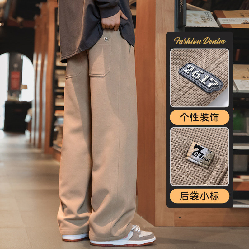 秋冬季运动休闲长裤男士宽松直筒加厚青年卫裤Z9868-P40/加绒P50,男装休闲裤,星座509
