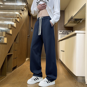 2025新款韩系松弛感卫裤子男阔腿裤针织直筒裤秋冬休闲裤M552-P40图片