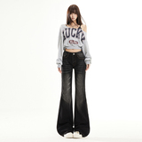 微喇牛仔裤女早春2026年新款秋冬高腰修身显瘦喇叭裤子YD9088-P65，男装牛仔裤，星座509