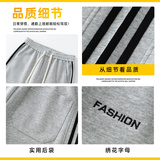 美式条纹拼接休闲裤男生秋季运动直筒卫裤宽松阔腿长裤Z2565-P45，男装休闲裤，星座509