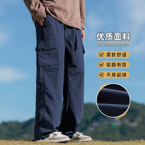 机能冲锋裤男秋季新款户外登山裤子直筒工装裤阔腿长裤Z2353-P50图片