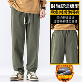 日系工装裤男秋冬款宽松垂感阔腿休闲裤直筒裤Z2328-P50/加绒P55，男装工装外套，星座509