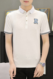 夏季潮流冰丝翻领男士体恤POLO衫2021新款有带领短袖T恤ST013-P30，男装Polo衫，星座509