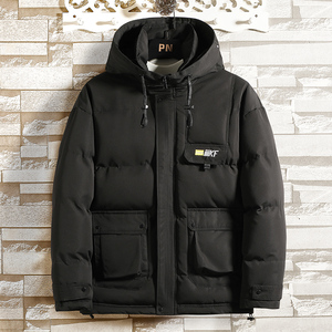 棉衣男冬季新款男士棉服潮流时尚连帽棉衣外套工装宽松款M98-P75图片