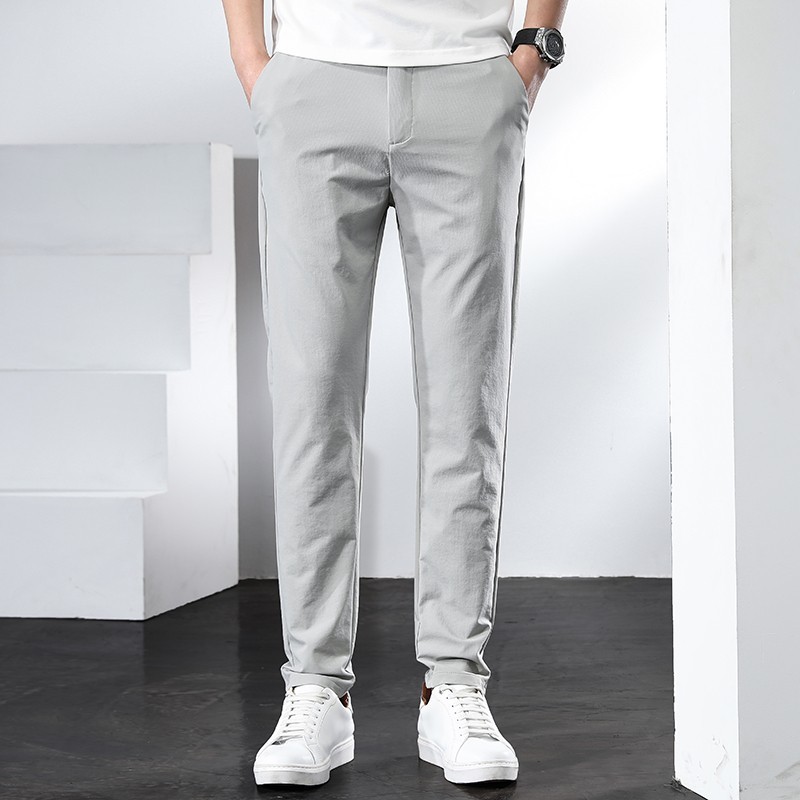 现货秋季休闲长裤男宽松直筒简约潮流弹力百搭男士裤子D8015-P45,男装休闲裤,星座509