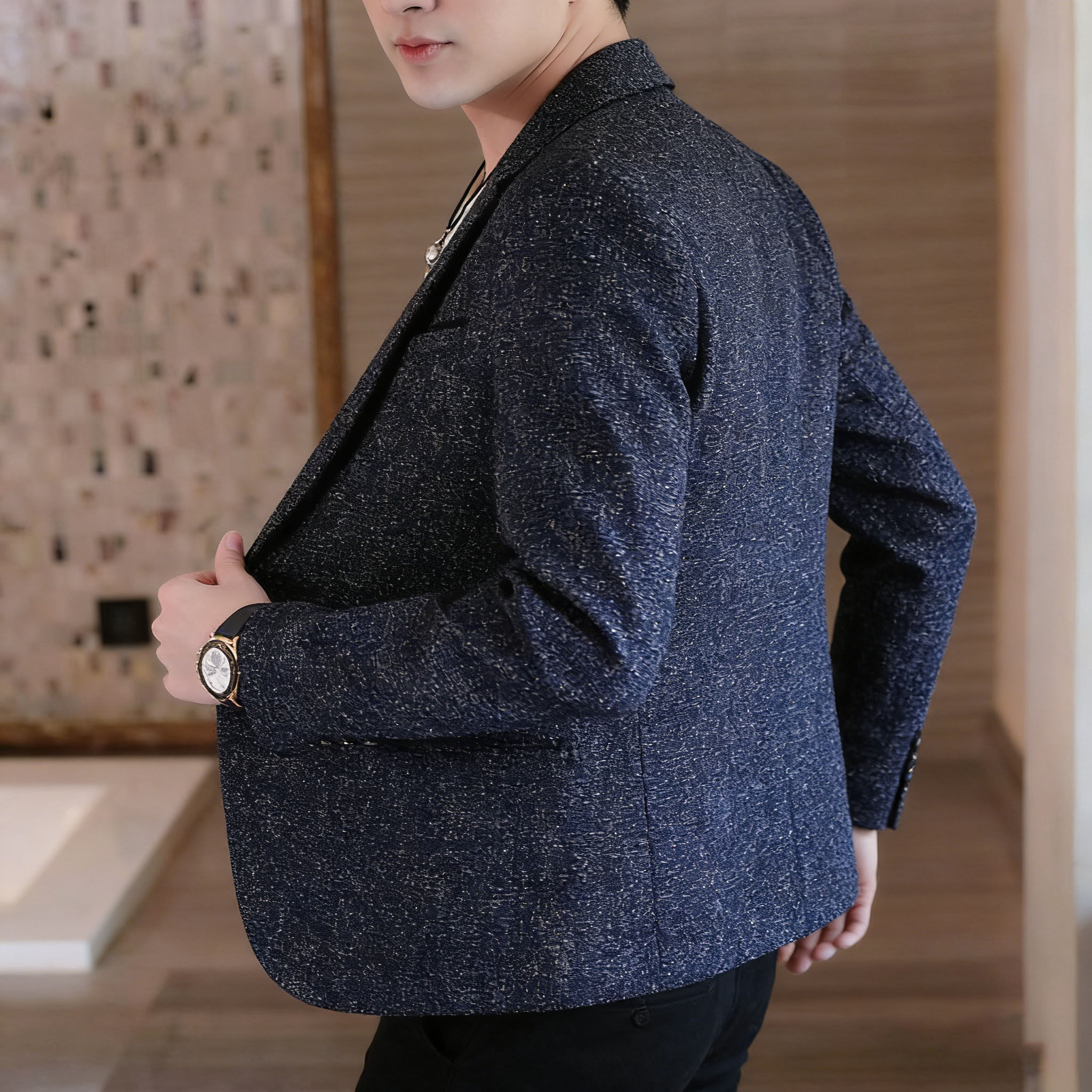 春季休闲男士西服2026新款商务休闲西装外套男修身上衣YZ003-P65,男装西服套装,星座509