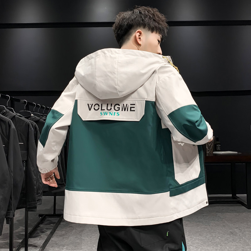 新款2021男士外套春季帅气休闲连帽工装夹克男装棒球服DS213-P65图片