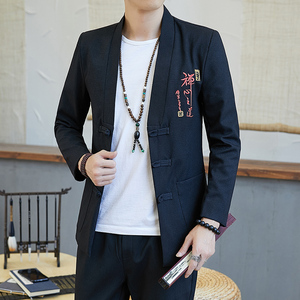 春季夹克长袖唐装中青年汉服中山装中国风盘扣复古男装YK803-P60图片