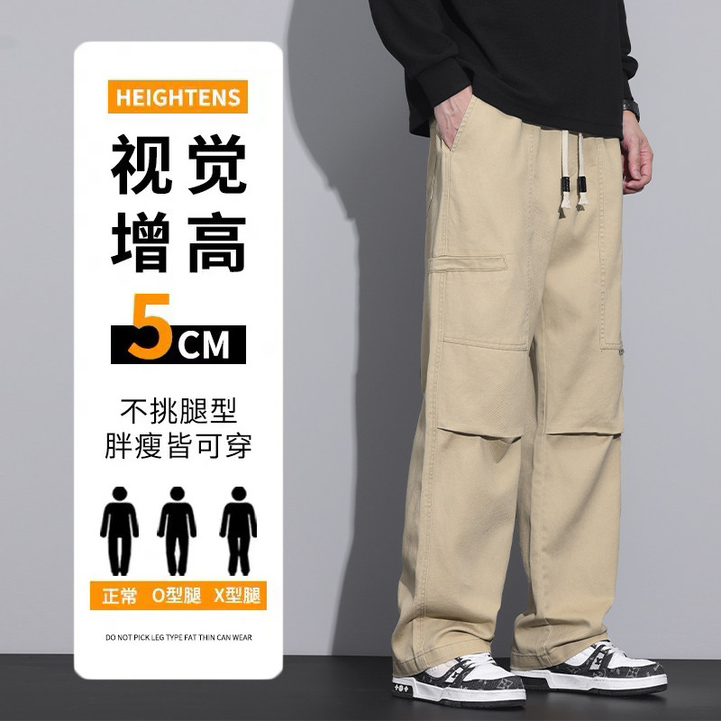 美式工装裤男秋冬季宽松潮牌阔腿休闲裤子男生直筒裤子Z9852-P50图片