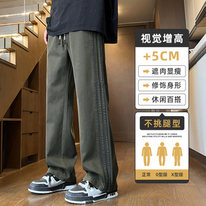 运动裤男秋冬潮牌高街宽松直筒条纹裤子新款美式休闲裤Z2354-P50图片