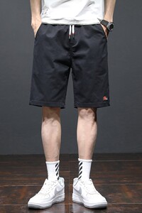 短裤男士中裤子夏季冰丝薄款休闲运动外穿五分大裤衩潮Z6611-P35图片