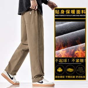 美式纯棉休闲裤男士秋冬季宽松直筒裤工装裤子Z2301-P50/加绒P60图片