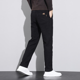 秋冬季男士休闲裤磨毛修身直筒青年潮牌长裤子Z2357-P40/加绒P50，男装卫衣，星座509