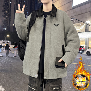 夹克男秋冬加绒加厚外套男潮牌冬装上衣高级感翻领褂子V202-P105,男装夹克,星座509