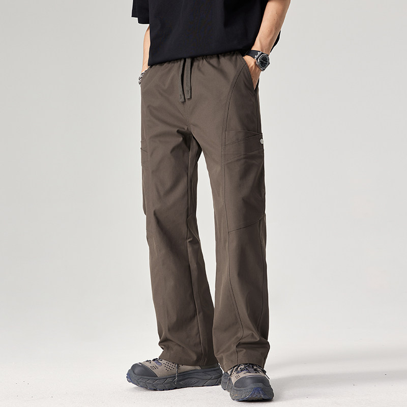 美式工装裤男直筒宽松新款潮牌休闲裤子秋冬冲锋裤长裤Z9857-P50，男装休闲裤，星座509