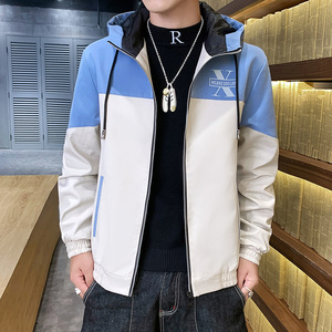 外套男士2021春秋季新款韩版拼色休闲百搭工装夹克男上衣HS217-P45图片