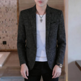 男士休闲西服男韩版修身潮流小西装春季英伦风青年外套YZ003-P65，男装西服套装，星座509