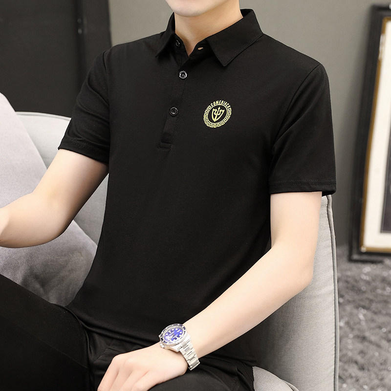 夏季Polo衫男士短袖T恤潮流绣花上衣服翻领修身打底衫ST011-P30,男装Polo衫,星座509