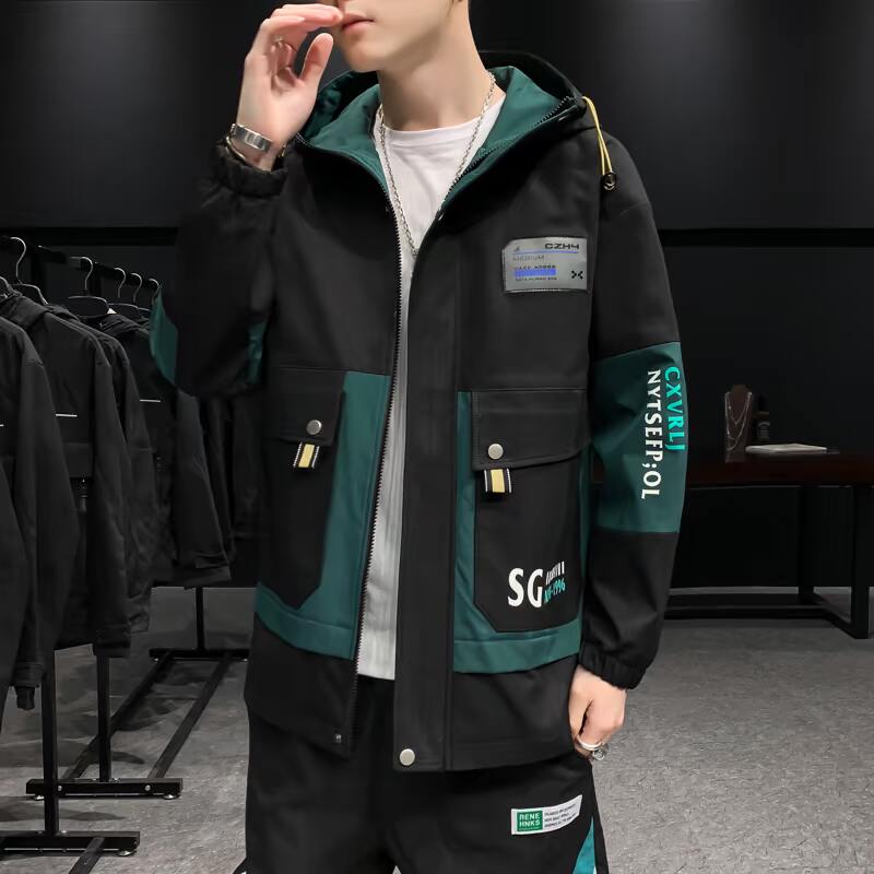 2021春季新款夹克外套男工装百搭青少年男生帅气衣服潮DS213-P65图片