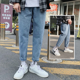 爆款图牛仔裤男士潮牌宽松百搭九分男裤秋季薄款休闲裤K705-P35，男装牛仔裤，星座509